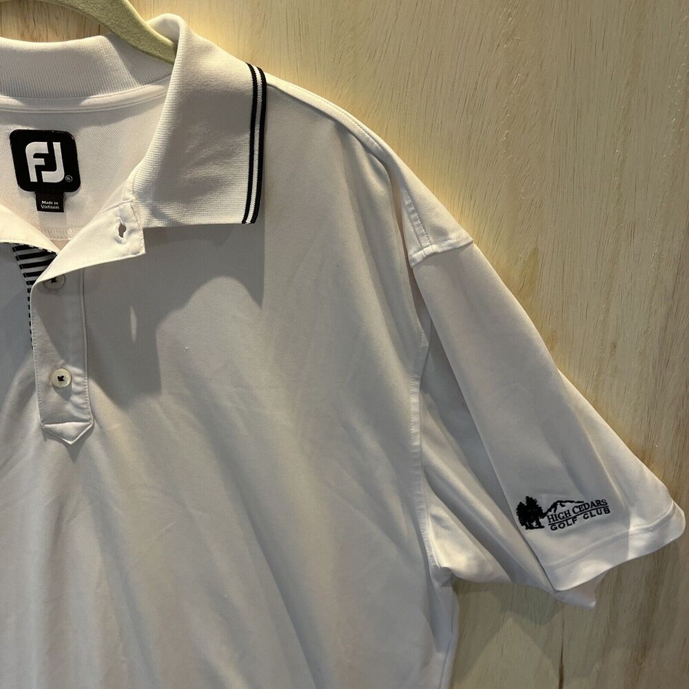 Footjoy FJ Golf polo Stretch White Black Polo Shirt top Men's sz XL - Picture 2 of 7